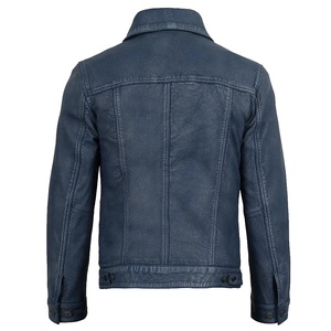 5KINGZ SPORTS Men's Windproof <b>Mandarin</b> <b>Collar</b> PU Leather Winter <b>Jacket</b> Casual Regular Fit with Sherpa Lining - Product Image 2