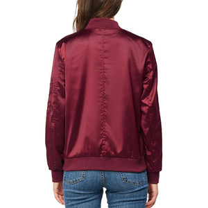 Chaqueta de satén para mujer con cierre de cremallera de la mejor calidad, estilo streetwear a prueba de viento, 100% seda, a bajo precio. - Product Image 2