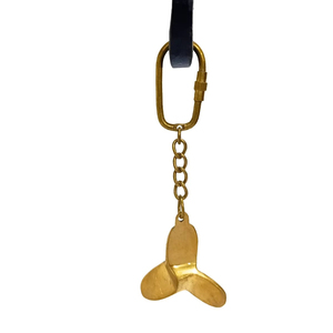 Handmade Solid Brass Nautical Ship Propeller Keychain 3-Blade Marine <b>Keyring</b> with Antique Gold Finish In Cheapest Price - Product Image 1