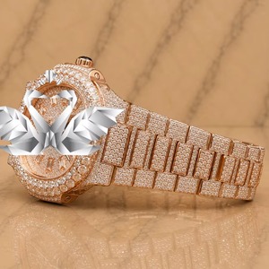 Most Selling Custom Fashion Moissanite Diamond Rubber Analog Watch VVS D Color Iced Luxury Party Daily Wear Gift Available Sale - Product Image 4