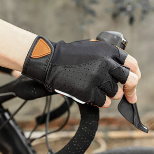 Gants mi-doigts en cuir PU imperméables WEST BIKING pour l'été, la course en montagne, le vélo, la moto, les sports, l'utilisation sur vélo - Product Image 5