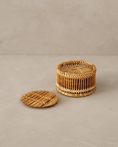 Artistic Handwoven Wood Square <b>Coaster</b> Classic Design Extra Large Size for Adding Unique Handmade Touch Dining/Coffee Table - Product Image 3