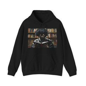 Sweat-shirt à capuche beige pour homme avec imprimé graphique de lecteur sur étagère, en coton French Terry, style décontracté automne, coupe classique - Product Image 1