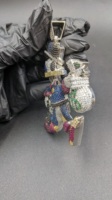 Colgante de Plata de Ley 925 con Diseño de Bolsa de Dinero de Dibujos Animados, Moissanita VVS, Chapado en Plata, Estilo Hip Hop, Lujoso, Colorido, Unisex