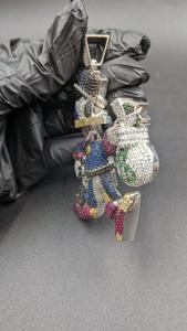 Colgante de Bolsa de Dinero con Diseño de Dibujos Animados, Estilo Iced Out, de Plata de Ley 925 con Diamante Moissanita, Joyería Hip Hop de Lujo, Colorido, Unisex, Amuleto de Destaque - Product Image 2