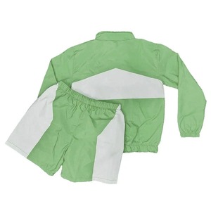 Mens Custom Logo Nylon Windbreaker <b>Tracksuit</b> Two Piece Sports Jogging Outfit Zip Up Jacket and Mesh Lined Shorts Set - Product Image 3