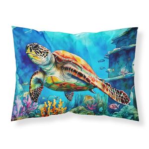 Ligero, súper suave, fácil de cuidar, ilustraciones decorativas, funda de almohada, tortuga marina, fundas de cojines de tamaño estándar - Product Image 1