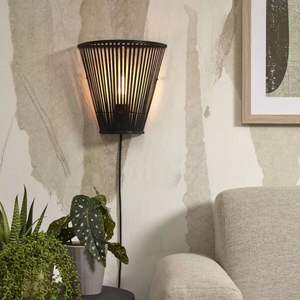 Pantalla de lámpara de pared de bambú diseñada como jaula decorativa de bambú tejido para instalación en pared sin fuente de luz incluida - Product Image 3