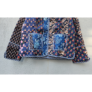 Vintage <b>Patchwork</b> Quilted Cotton Handmade <b>Patchwork</b> <b>Jacket</b> with Pockets for Women Length Outerwear Autumn Warmth gift for her - Product Image 5