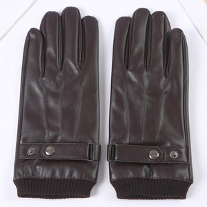 Custom leather <b>gloves</b> private label supplier usa Soft lambskin leather <b>gloves</b> cashmere lined winter fashion - Product Image 6