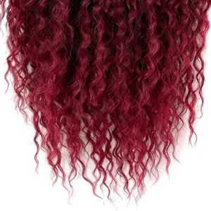 Extensiones de Cabello Humano 100% Remy, Rizadas, con Raíz Oscura, Ombre Rojo, Largas, Textura Rizada Natural, Personalizables - Product Image 3
