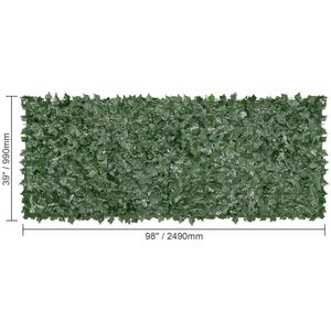 Schermo Verde Artificiale 39 X 98, Recinzione per Privacy in Edera, Rete Rinforzata con Foglie di Edera, Supporto in Tessuto per Piante Artificiali - Product Image 5