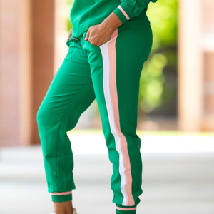 Conjunto Deportivo Personalizado Rosa, Verde y Blanco para Mujer, Chaqueta con Cierre de Cremallera y Pantalones, Ropa Deportiva Informal, Atuendo de Equipo Elegante - Product Image 6