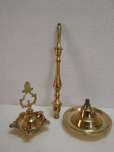 Latón tradicional Kuthuvilakku Nachiyarkovil hecho a mano Diya inauguración Pooja lámpara decoración del hogar - Product Image 3