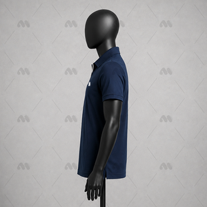 เสื้อโปโลชายสั่งทำขายส่ง สีกรมท่า แขนสั้น ซิป ¼  แห้งเร็ว ระบายอากาศได้ดี ชุดกีฬา สกรีนโลโก้ได้ รับผลิตแบบ OEM ODM - Product Image 4