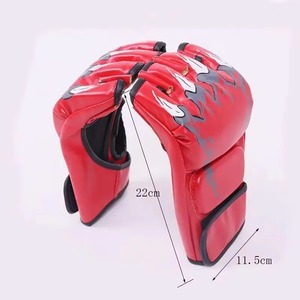 Gants de MMA rouges de qualité supérieure avec motif griffe, gants de grappling professionnels pour arts martiaux, entraînement de sparring, gants de boxe à paume ouverte - Product Image 2
