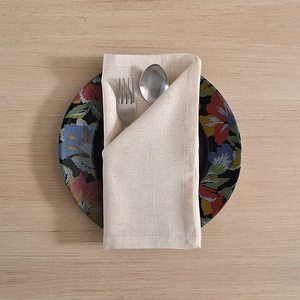 Servilletas de tela para la cena, mezcla de algodón y lino, paquete de 12, calidad premium natural, esquinas mitradas para uso diario, preencogidas, 20x20 pulgadas - Product Image 1