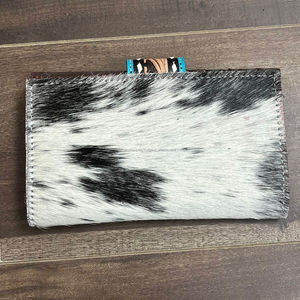 Nuevo diseñador 2025, billetera larga plegable de cuero de vaca con pelo hecho a mano para mujer, nueva billetera para tarjetas, embragues de entrega rápida - Product Image 5