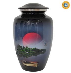 Hummingbird Floral Cremation Urn Adult <b>Memorial</b> <b>Keepsake</b> Aluminum Urn for Human Ashes Customizable Design - Product Image 5