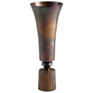 Jarrón de Metal de Lujo con Acabado Antiguo y Patinado, Trípode Metálico para Flores, Centro de Mesa para Hogar y Bodas - Product Image 2