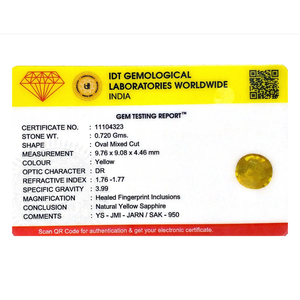 3 Carat Oval Cut Yellow Sapphire Loose Gemstone for Fine Jewelry - Product Image 4