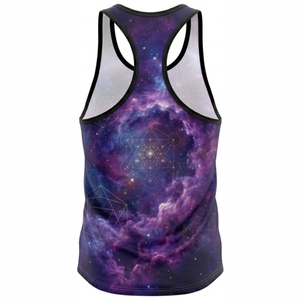 Camiseta sin Mangas para Hombre con Estampado Geométrico de Galaxia, Transpirable, Estilo Casual, Cuello Redondo, Impresión por Sublimación, Material de Poliéster - Product Image 4