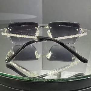 Gafas de Sol Rectangulares de Lujo Semi-Monturadas para Hombre y Mujer, Montura de Cristal, Lentes de Cristal, Estilo Hip Hop, Protección UV - Product Image 4