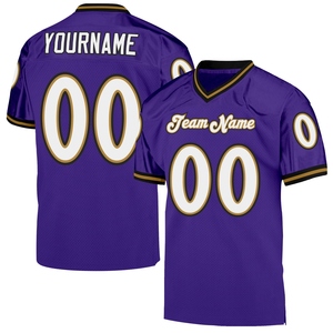 Wholsale Direct OMMIZ INDUSTRY Custom Purple White-Old <b>Gold</b> <b>Mesh</b> Authentic Throwback Football Jersey - Product Image 6