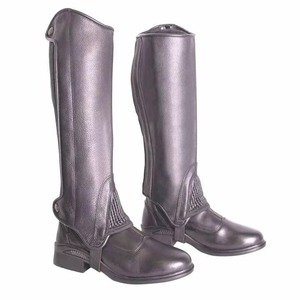 Professional Leather Horse Riding <b>Chaps</b> Heavy Duty Equestrian <b>Half</b> <b>Chaps</b> Adjustable Outdoor Horseback Riding Leg Protector - Product Image 1