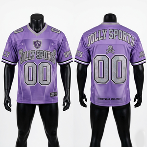 Maillot de football pour homme en polyester GSM, design à panneaux violets, sublimation, logo personnalisé, t-shirt 100% coton pour homme, coupe ample, imprimé - Product Image 1
