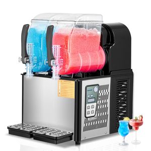 Macchina Professionale per Bevande Ghiacciate con Doppio Serbatoio da 4L in Acciaio Inox, per Margarita e Smoothie, 32 Bicchieri, in Materiale PC - Product Image 1