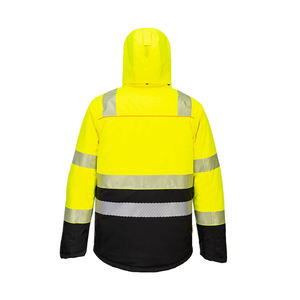 Salopette de travail technique jaune et noire avec bretelles réglables, vêtement de protection industriel, salopette utilitaire extérieure taille haute - Product Image 6