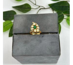 Anillo Ajustable de Latón Chapado en Oro de Primera Calidad con Incrustaciones de Moissanita, para Mujer, Colección de Moda para Bodas y Fiestas - Product Image 1
