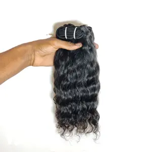 Machine Double Waft Remy 100% Natural Bundles Wavy Cuticle Temple Indian Human Hair Extensions