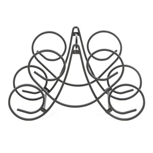 Moderno Porta Botellas de Vino Geométrico Plateado de Metal para Mesa, Soporte de Vino Contemporáneo de Alambre Geométrico para 4 Botellas - Product Image 6