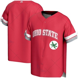 Jersey de béisbol de espíritu juvenil transpirable de secado rápido de Ohio State Buckeyes de la mejor calidad recién llegados-Scarlet - Product Image 1