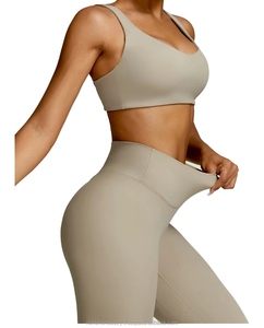 Ensemble 2 pièces de sport moulant taille haute à séchage rapide et léger, imprimé, pour yoga et course à pied, respirant, grandes tailles - Product Image 3