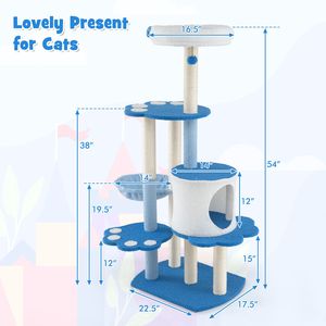 ต้นไม้แมวทรงทันสมัยสูง 54 นิ้ว สำหรับแมวในบ้าน - Product Image 5