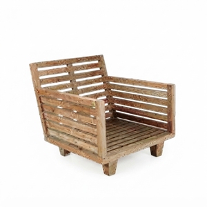 Estructura de sofá individual Sunrise de madera premium, minimalista, de madera maciza de teca, para sala de estar, sillón individual, unidad de estructura con almohadillas. - Product Image 1