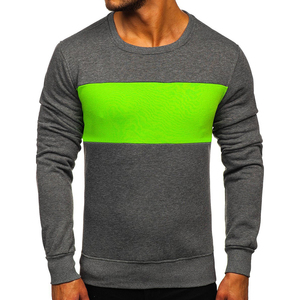 Custom Men's Front Embroidered Logo Printed Cotton/<b>Polyester</b> Fleece Eco-Friendly Breathable Casual Crew Neck Long Sweatshirt - Product Image 1