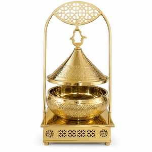 Casserole en cuivre avec couvercle et poignée en cuivre, écologique, passe au lave-vaisselle, diamètre 33 cm, chauffe-plats pour buffet de mariage - Product Image 1