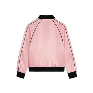 Chaqueta de bombardero de satén Ropa de invierno transpirable Chaqueta universitaria de satén universitario Chaqueta universitaria de satén con botones de poliéster 100% - Product Image 2