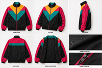 Veste coupe-vent sportive pour homme, style racer, avec blocs de couleur, fermeture éclair, col montant, en polyester, pour l'automne