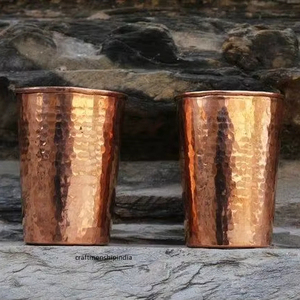 Vaso de cobre para agua diaria, bebida ayurvédica saludable, ecológico, reutilizable, duradero, para uso en el hogar y la cocina. - Product Image 1