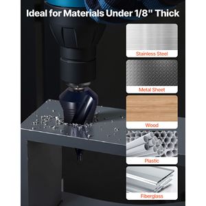 Punta da trapano multiuso in acciaio cobalto ad alta velocità da 3/16 1-3/8 pollici con rivestimento TiAlN, quattro scanalature a spirale e codolo triangolare - Product Image 2