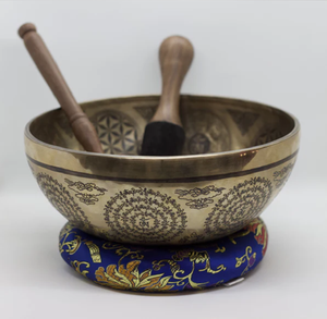 Vibrant red <b>Tree</b> of Life bowl on jute base For <b>Chakra</b> Cleaning Balancing Healing Sound Therapy at Wholesale prices - Product Image 3