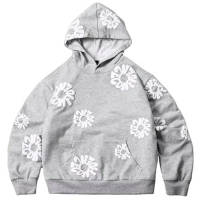 Sudadera con Capucha Personalizada con Estampado Puff, Sudadera de Forro Polar Grueso, Ropa Urbana Informal de Invierno - Product Image 1