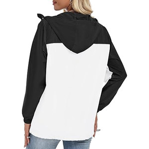 <b>Women's</b> Lightweight <b>Waterproof</b> Windbreaker Rain <b>Jacket</b> with Hood <b>Packable</b> Outdoor Travel Hiking Finished Woven Fabric - Product Image 2