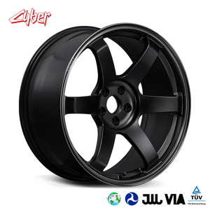 ล้อแม็กซ์อะลูมิเนียมฟอร์จสำหรับรถสปอร์ต รุ่น RAYS <span class=keywords><strong>TE37</strong></span> SAGA S-plus สีดำด้านเคลือบเงาสีดำ - Product Image 1