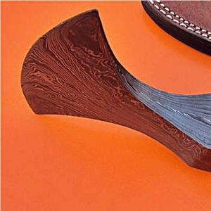 High Quality Industrial Stainless Steel Damascus Flat Backed Handmade Pizza Cutter <b>Axe</b> Head 2 2/5-Inch Rose Wood <b>Handle</b> OBM - Product Image 2